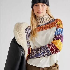 Free People Freestyle Ski Swit Knit Sleeves Top Size Extra Small